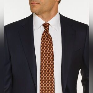 Ermenegildo Zegna Vintage Italian Silk Printed Tie Made in Italy